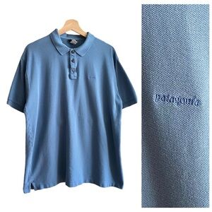 Patagonia Blue Pique Organic cotton Polo Shirt M
